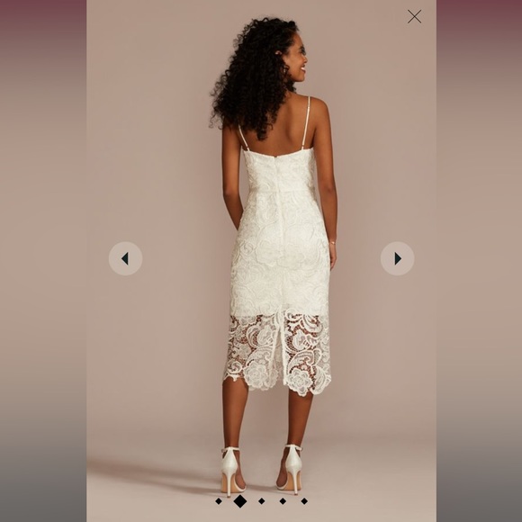 DB STUDIO crochet lace overlay midi dress - soft white - Picture 4 of 4